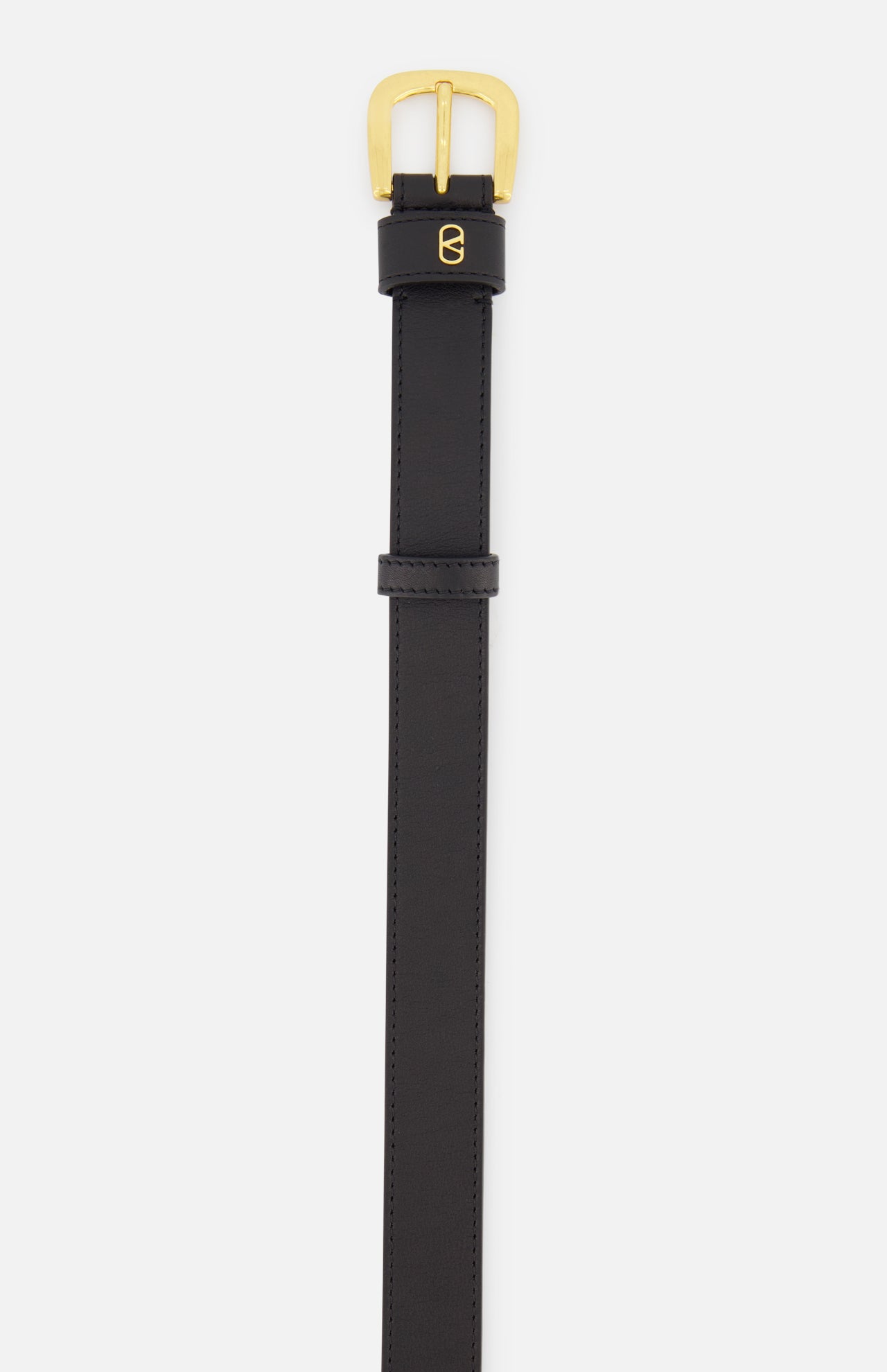 V-Logo Textured Leather Belt H.25 (14633923674475)