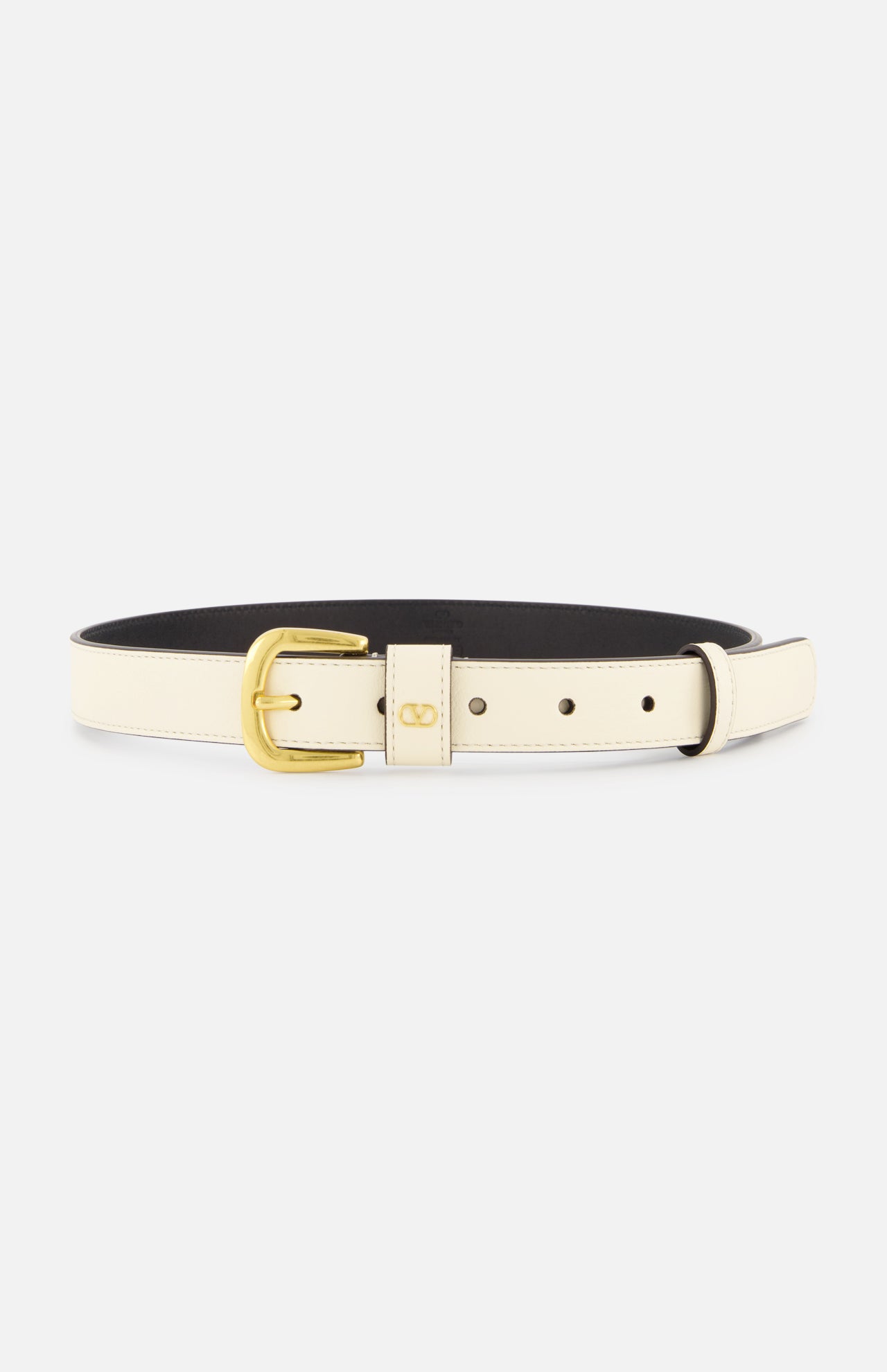 V-Logo Textured Leather Belt H.25 (14633923674475)