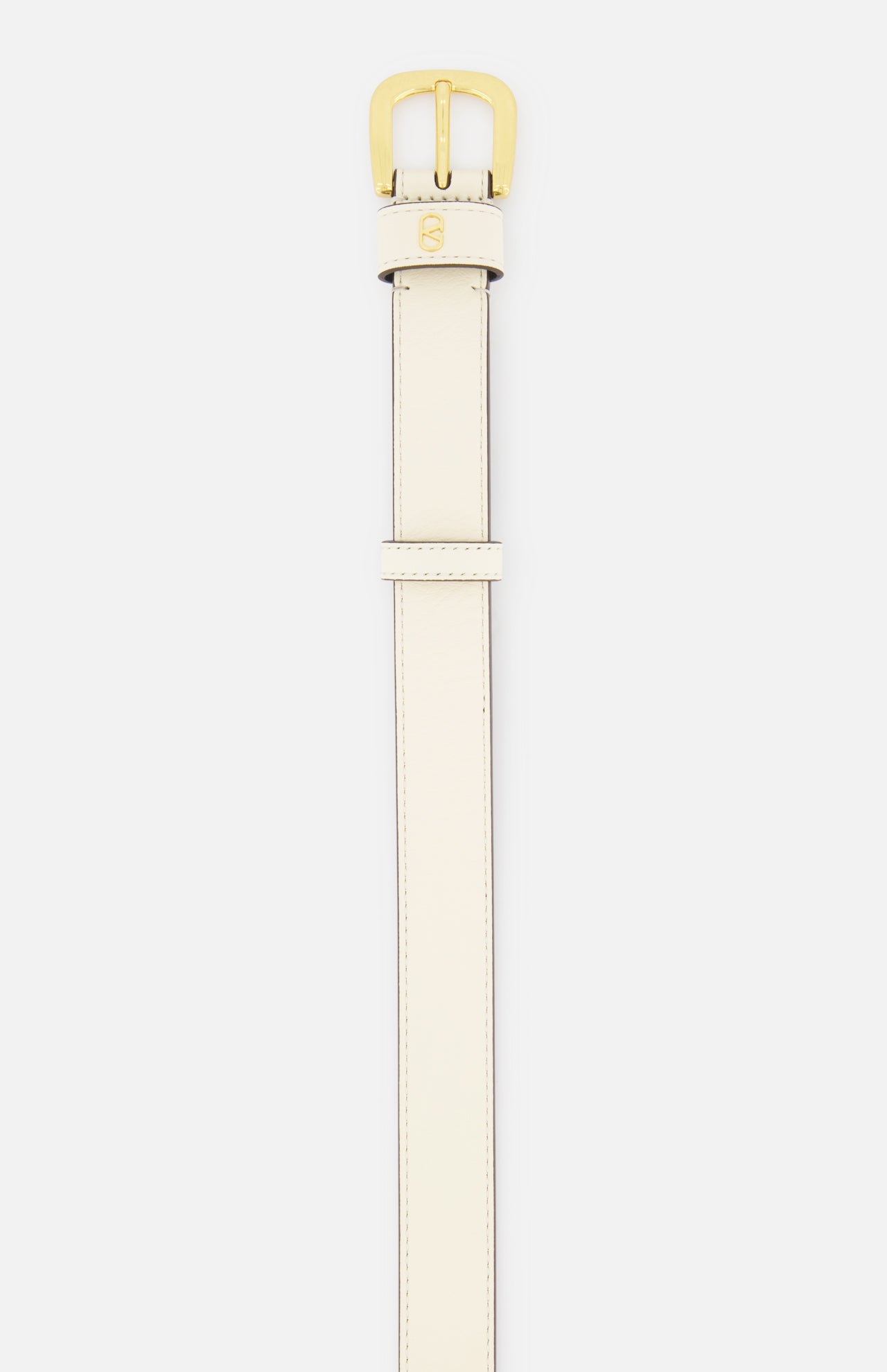 V-Logo Textured Leather Belt H.25 (14633923674475)