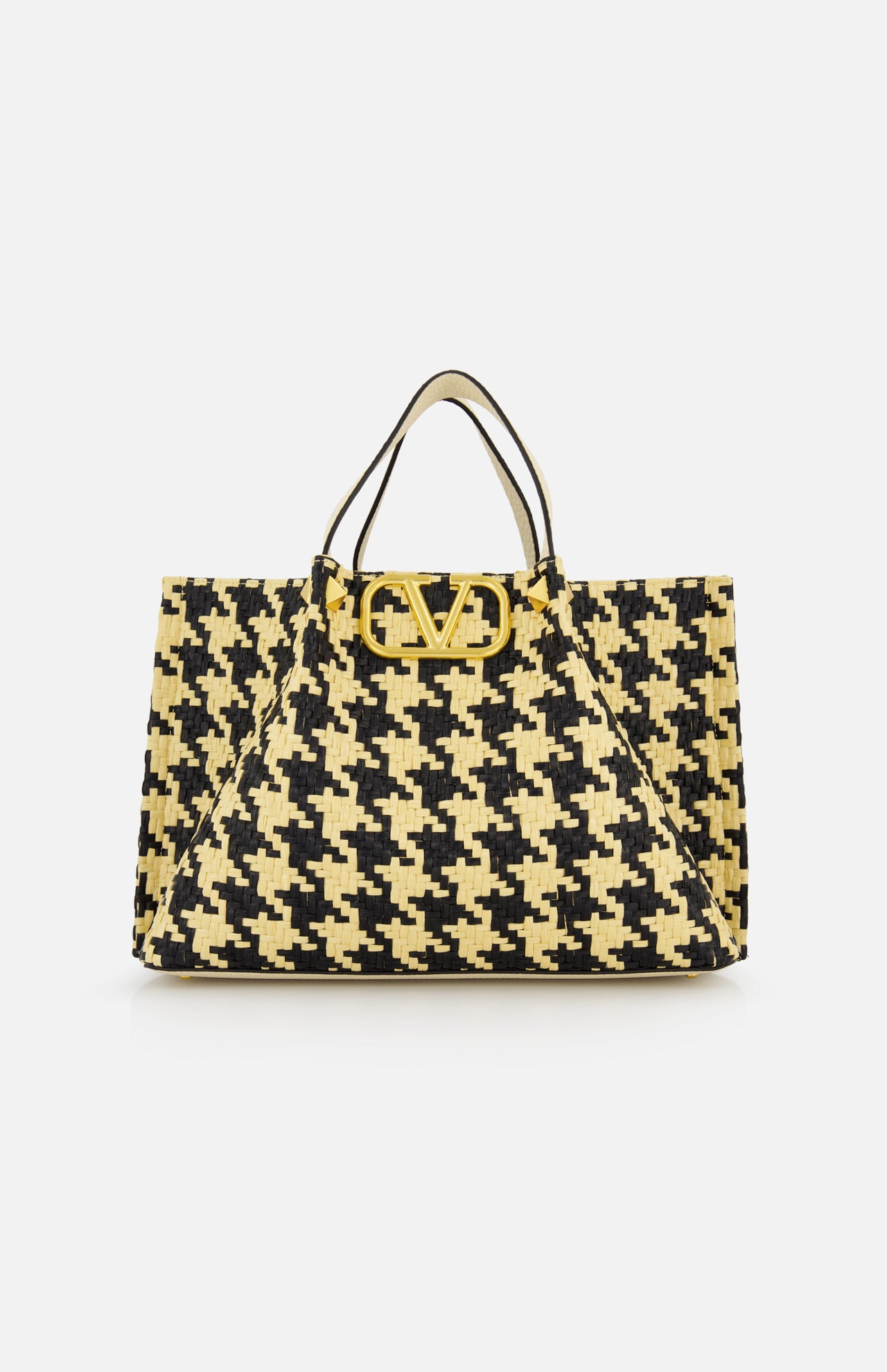 V Logo Signature Medium Houndstooth Tote (14676373864811)