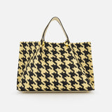 V Logo Signature Medium Houndstooth Tote (14676373864811)