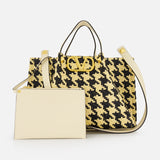 V Logo Signature Medium Houndstooth Tote (14676373864811)