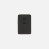 Black magnetic Valentino Garavani VLogo Signature Magnetic Card Holder with a centered oval cutout.