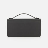 A black rectangular VALENTINO GARAVANI VLogo Signature Wallet with Strap, featuring a small top handle and the iconic VLogo signature, displayed against a plain white background.