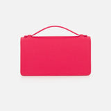 The VLogo Signature Wallet with Strap by VALENTINO GARAVANI is a bright pink rectangular handbag featuring a short top handle, presented against a plain white background. Its simple, minimalist design—free of visible logos or embellishments—offers an elegant alternative to the classic crossbody bag.