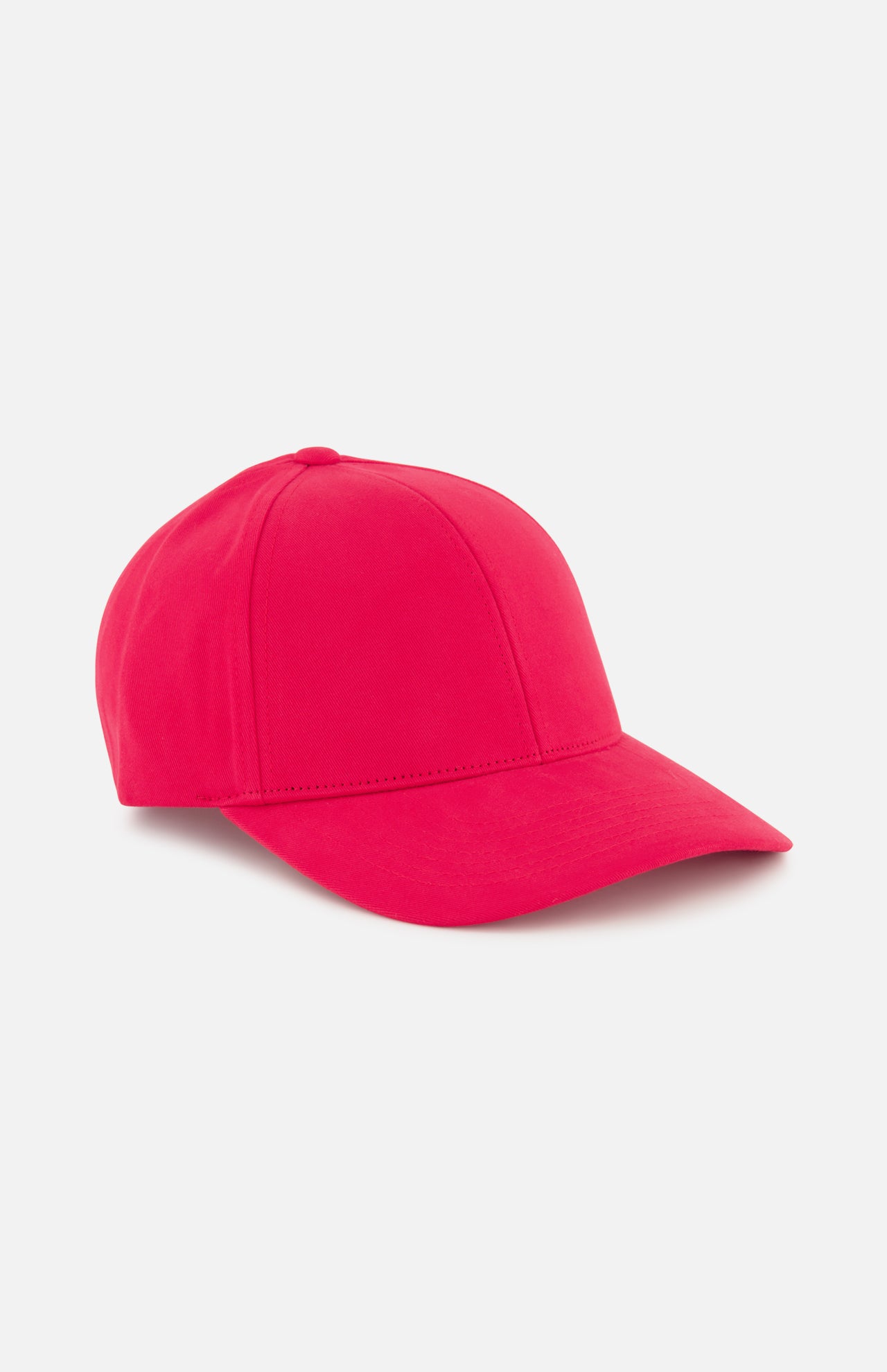 A VARSITY HEADWEAR Cotton Twill Pulse Hat in vibrant red, featuring a curved brim and an adjustable back strap, displayed against a plain white background.