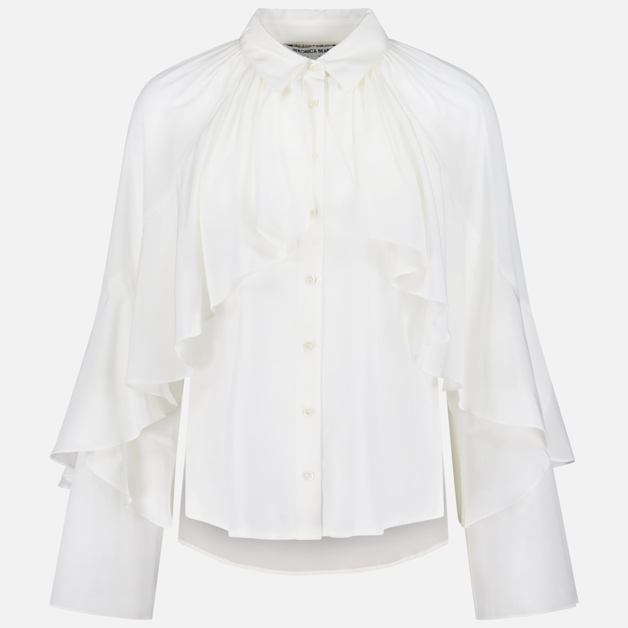 Demaris Stretch Silk Ruffle Blouse (14705844912491)