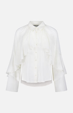 Demaris Stretch Silk Ruffle Blouse (14705844912491)