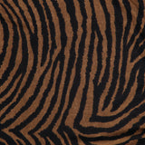 Close-up of the Veronica Beard Briana Ziger Print Top, a sleeveless mock neck knit fabric featuring a black and brown zebra print.