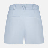 The Craig High Rise Short by VERONICA BEARD, crafted from Italian cotton-blend twill in light blue, features belt loops, two back welt pockets, and a fitted waistband with a V detail at the center back.
