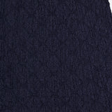Close-up of the VERONICA BEARD Massimo Stretch Midi Skirt in dark navy, showcasing its intricate vertical lace pattern and textured fabric against a plain white background.