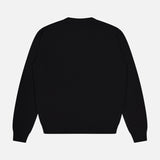 The Medusa Cashmere Knit Sweater by VERSACE, shown from the back on a white background, features a crew neckline with ribbed cuffs and hem—a refined example of luxury Italian menswear.