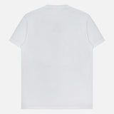 The Cotton Jersey Medusa Embroidery T-Shirt by VERSACE is displayed from the back against a white background, showcasing the iconic luxury and timeless elegance of Italian fashion.