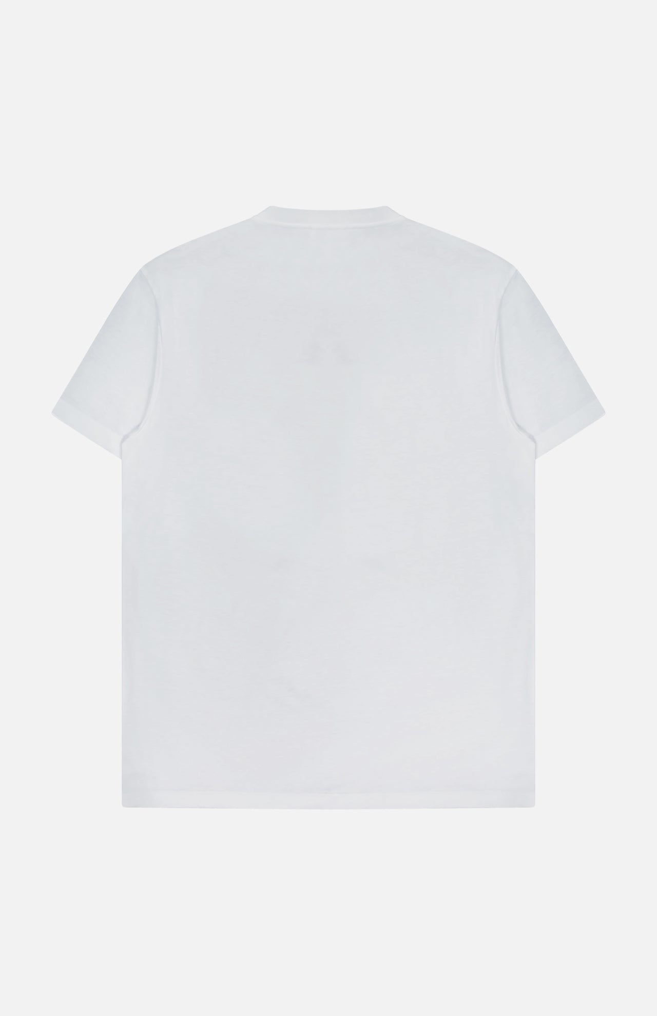 The Cotton Jersey Medusa Embroidery T-Shirt by VERSACE is displayed from the back against a white background, showcasing the iconic luxury and timeless elegance of Italian fashion.