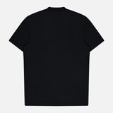 The VERSACE Cotton Medusa Coin Jersey T-Shirt is displayed laying flat with the back side visible against a white background, capturing the timeless appeal of luxury Italian men’s fashion.