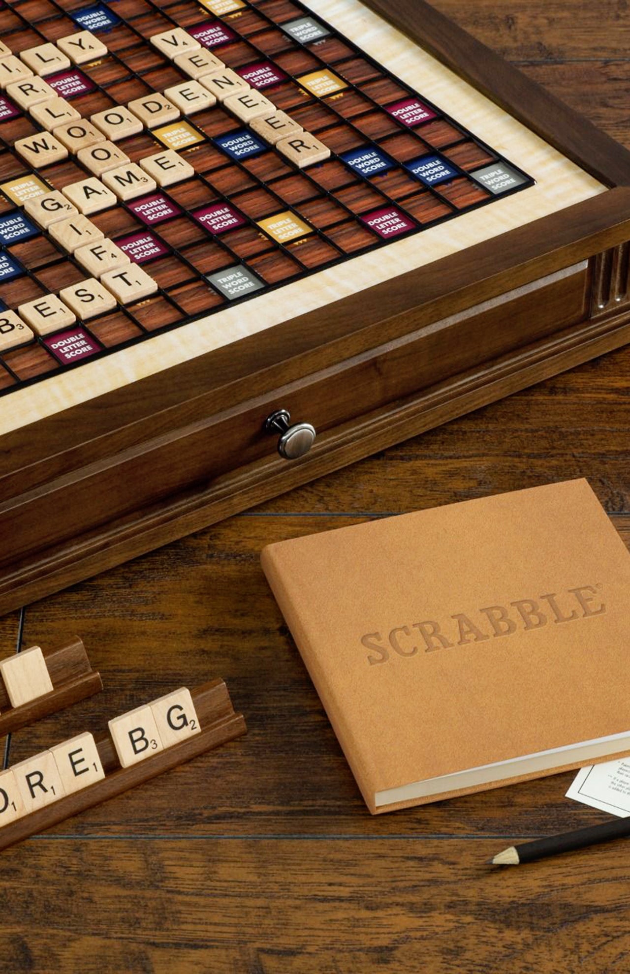 Wooden Scrabble Board Game - Maple Luxury Edition offers