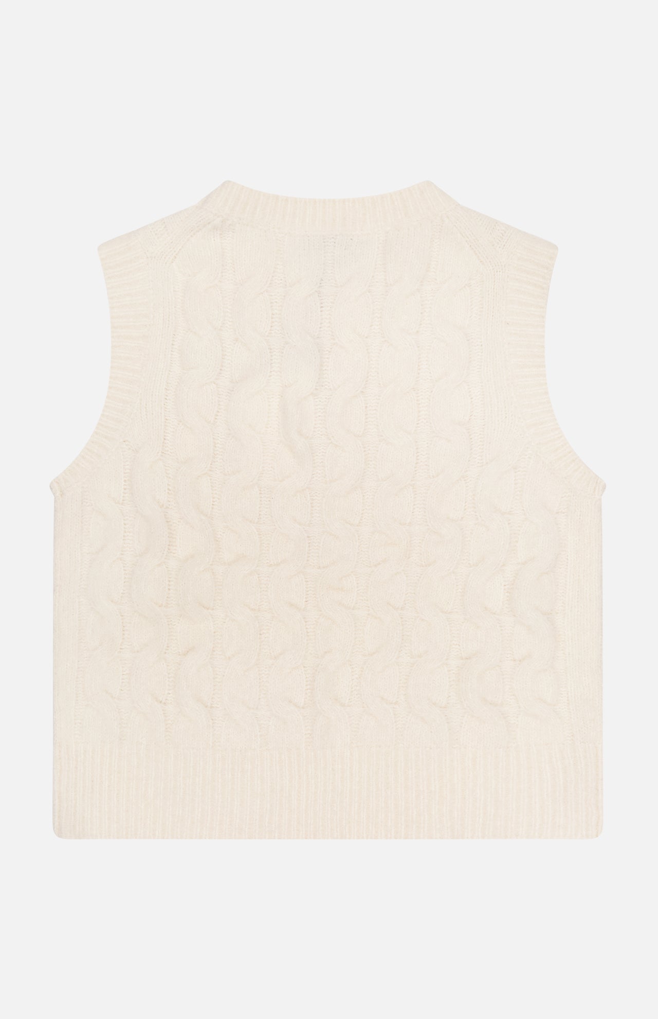 Boucle Cashmere Blend Cable Vest (7730568265843)