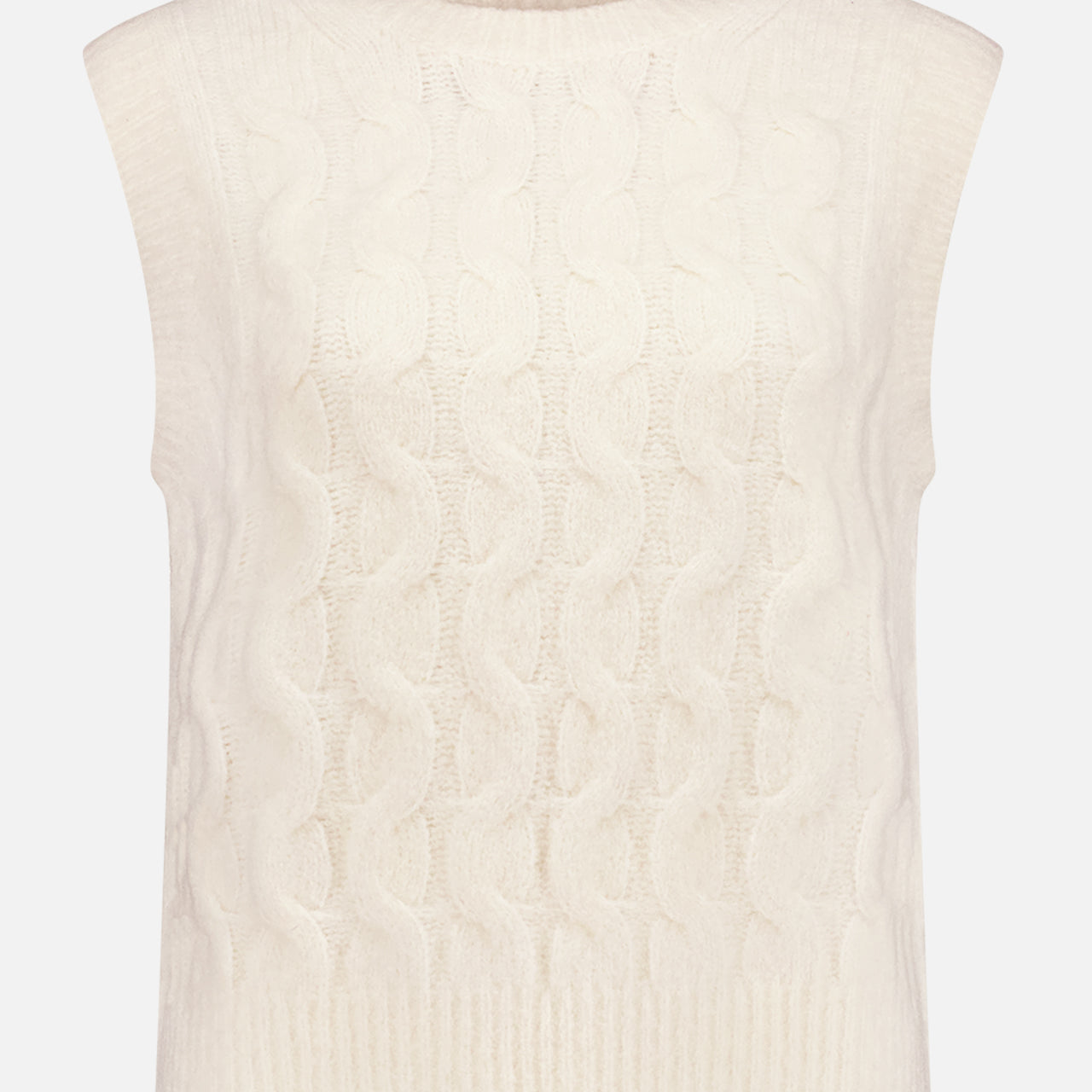Boucle Cashmere Blend Cable Vest (7730568265843)