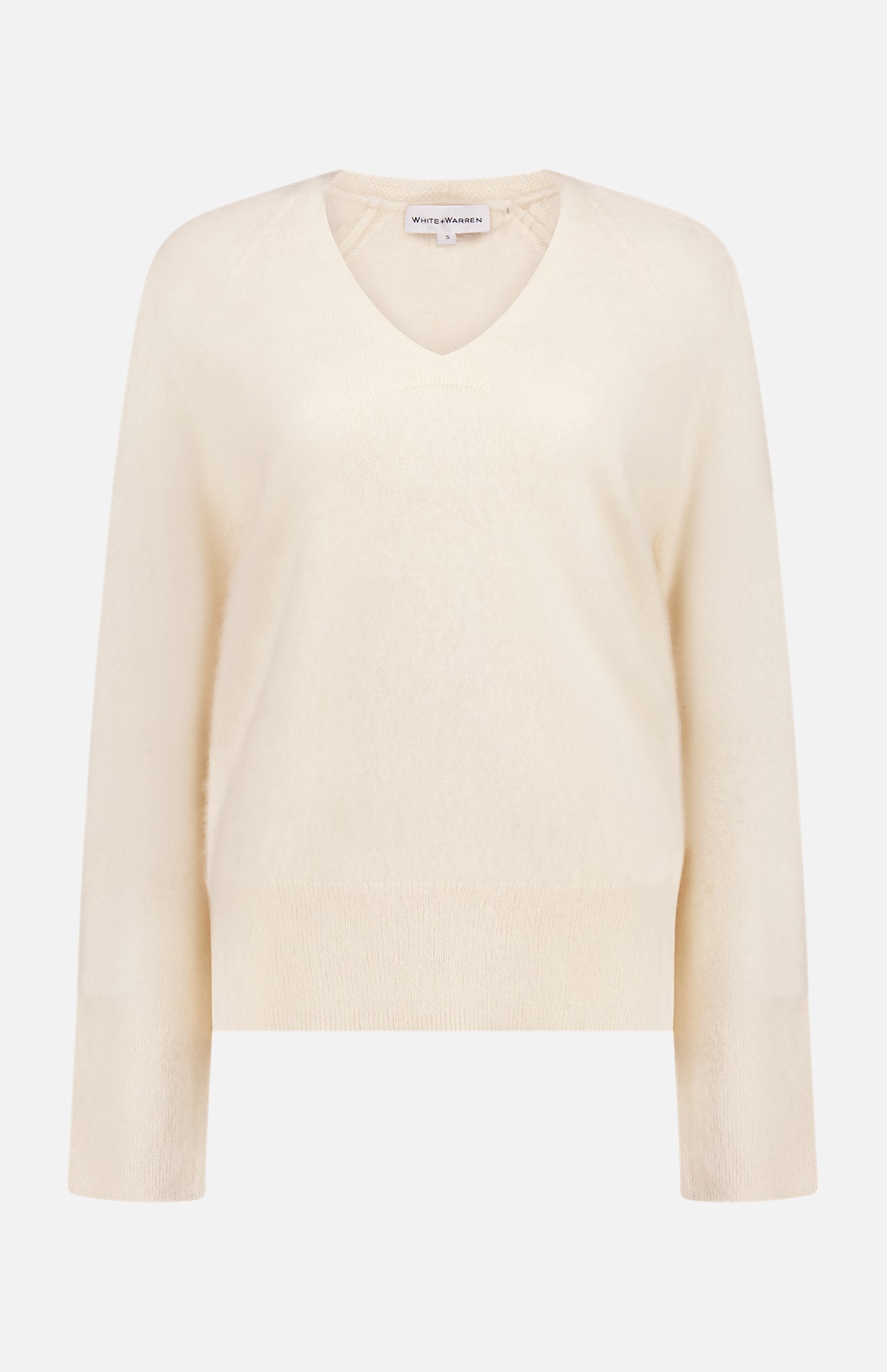 Brushed Cashmere Easy V-Neck Sweater (7730568200307)