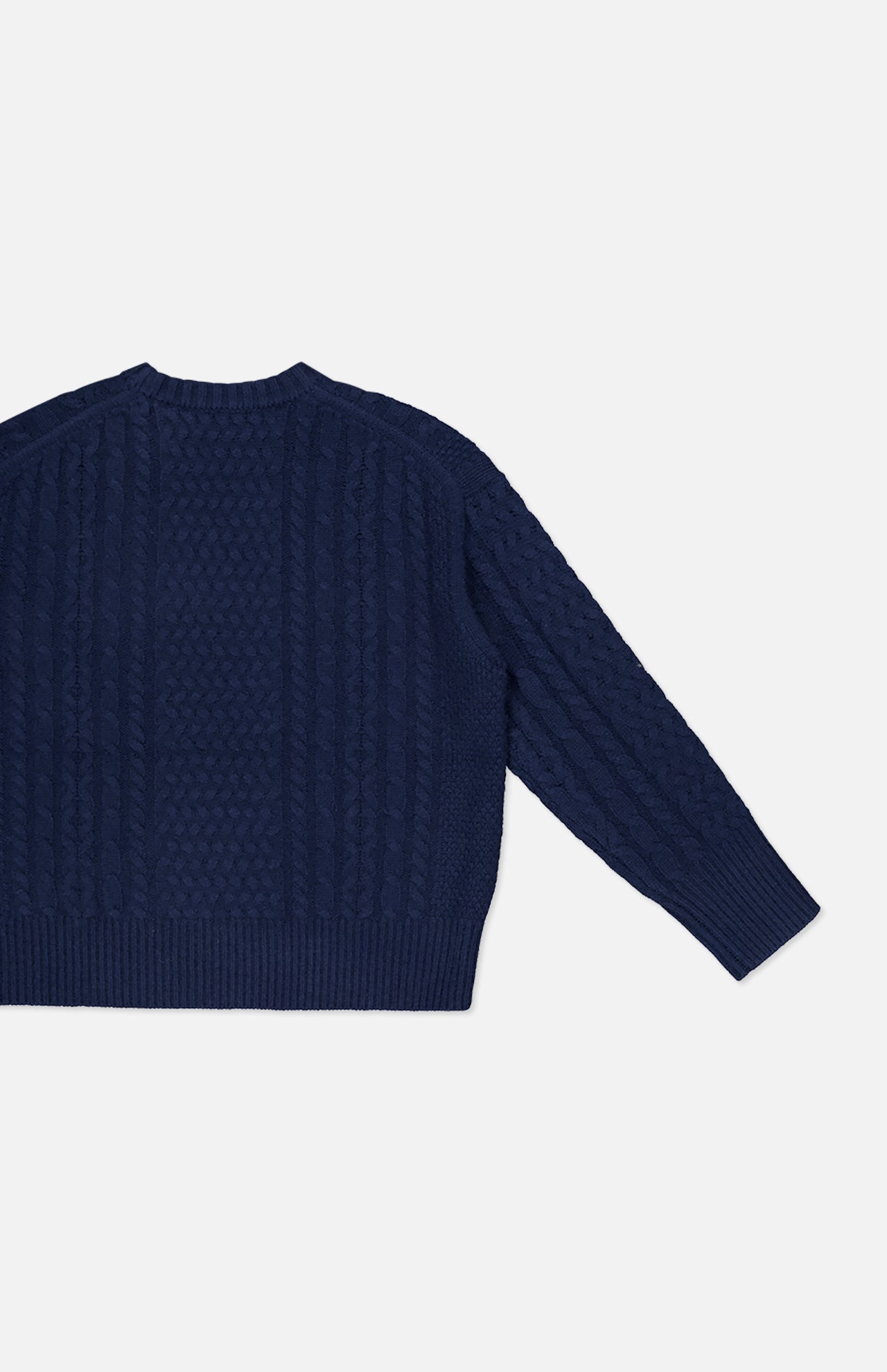 Cashmere Blend Fisherman Cable Crewneck Sweater