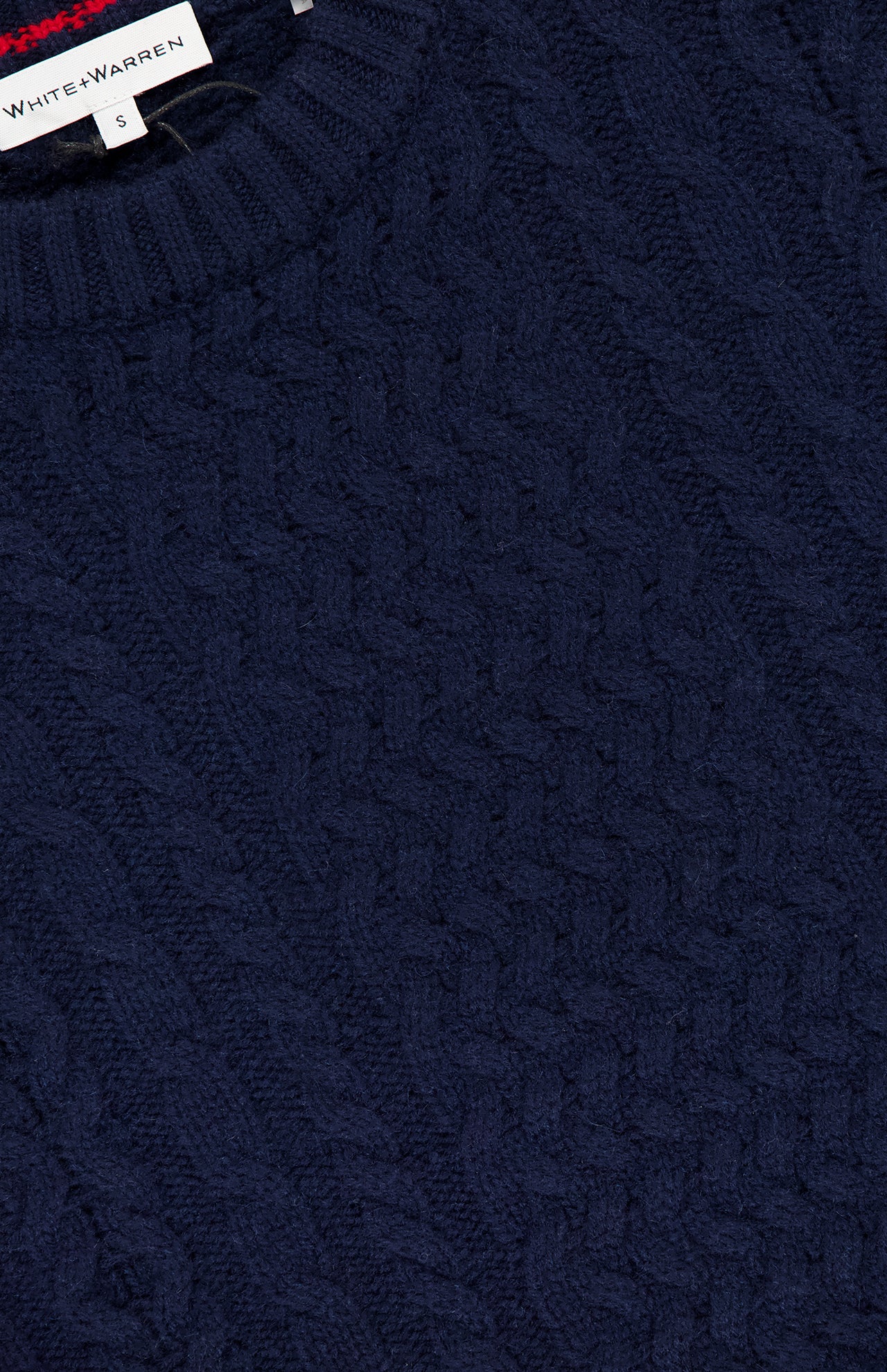 Cashmere Blend Fisherman Cable Crewneck Sweater