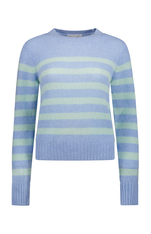 Cashmere Featherweight Striped Crewneck (7157378580595)