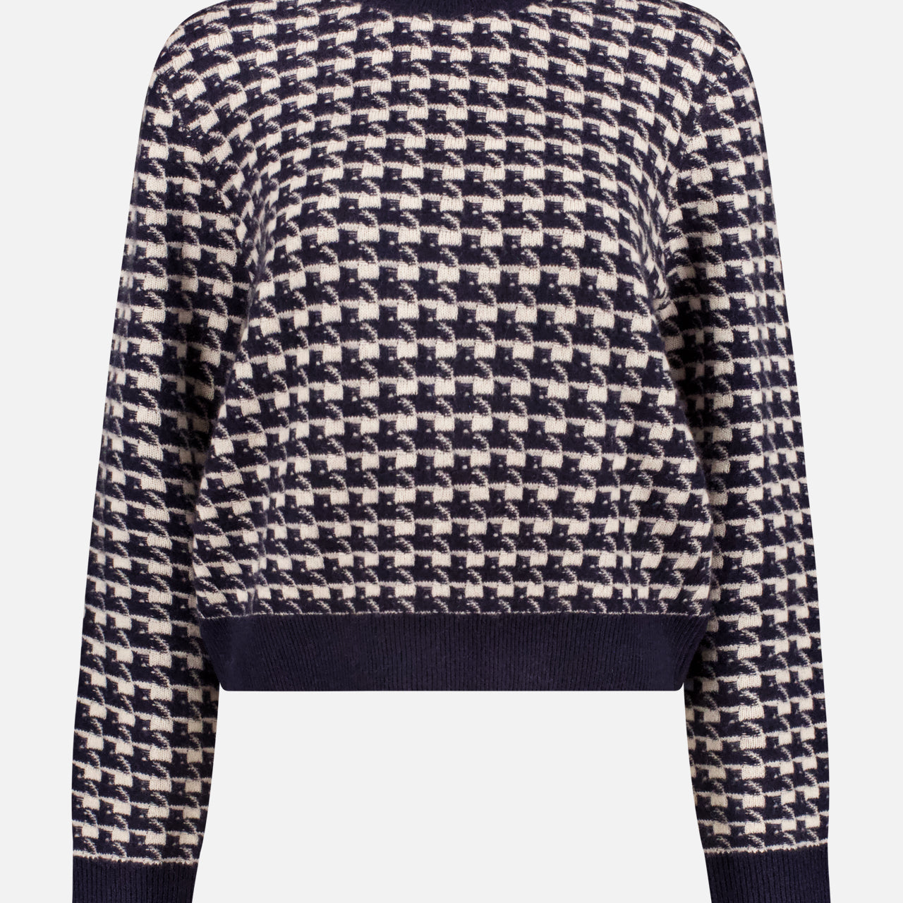Printed Cashmere Crew Neck Sweater (14640418226539)