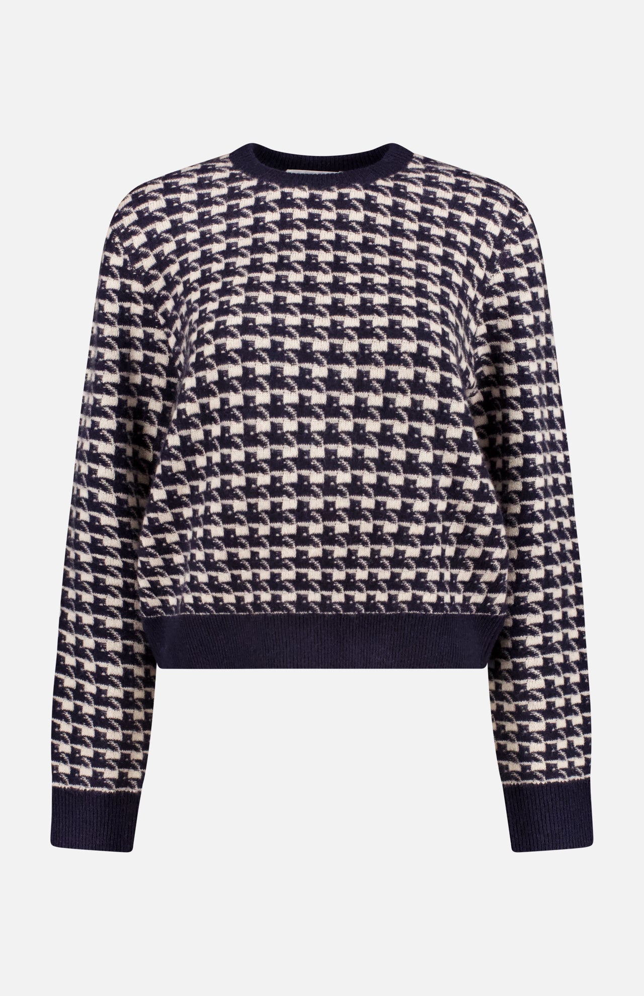 Printed Cashmere Crew Neck Sweater (14640418226539)