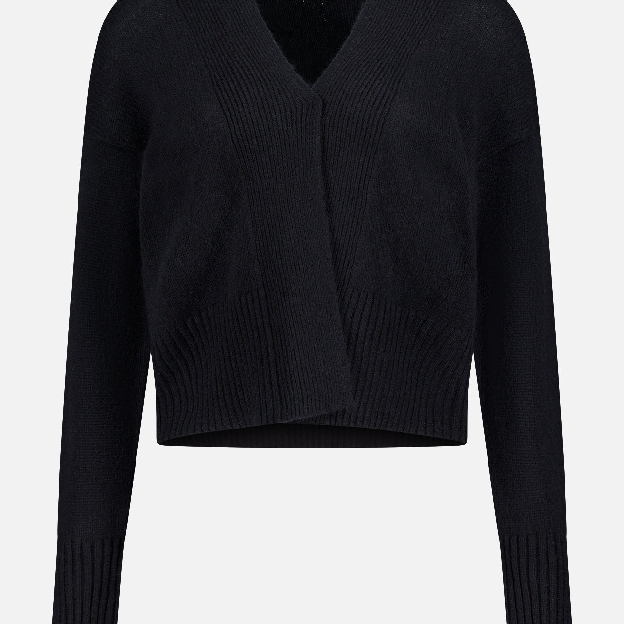 Cashmere Open-Front Shrunken Cardigan (14698340516203)