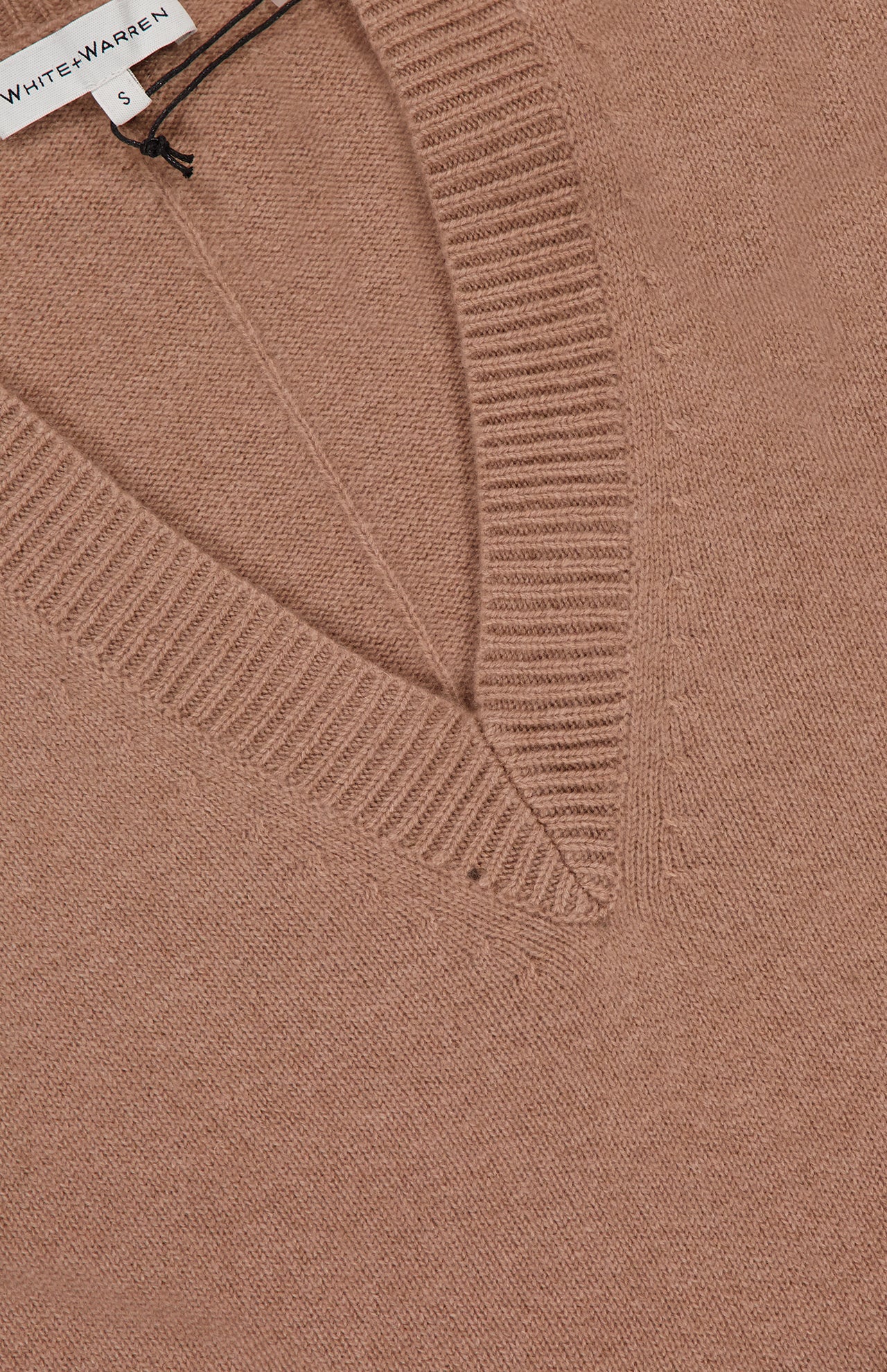 Cashmere Rib Trim V-Neck Sweater (7598130167923)
