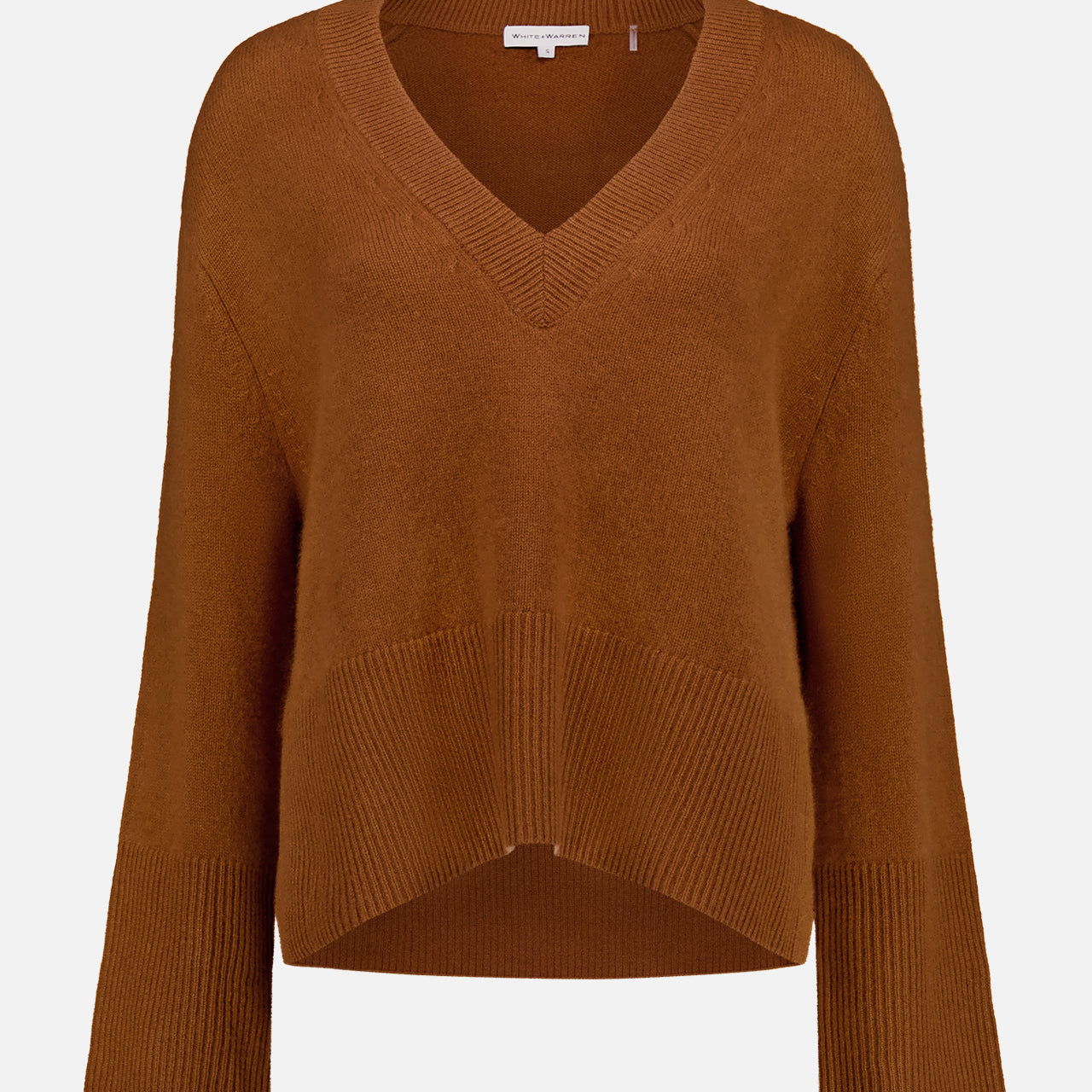 Cashmere Side Slit V-Neck Sweater (7730568003699)