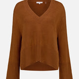 Cashmere Side Slit V-Neck Sweater (7730568003699)