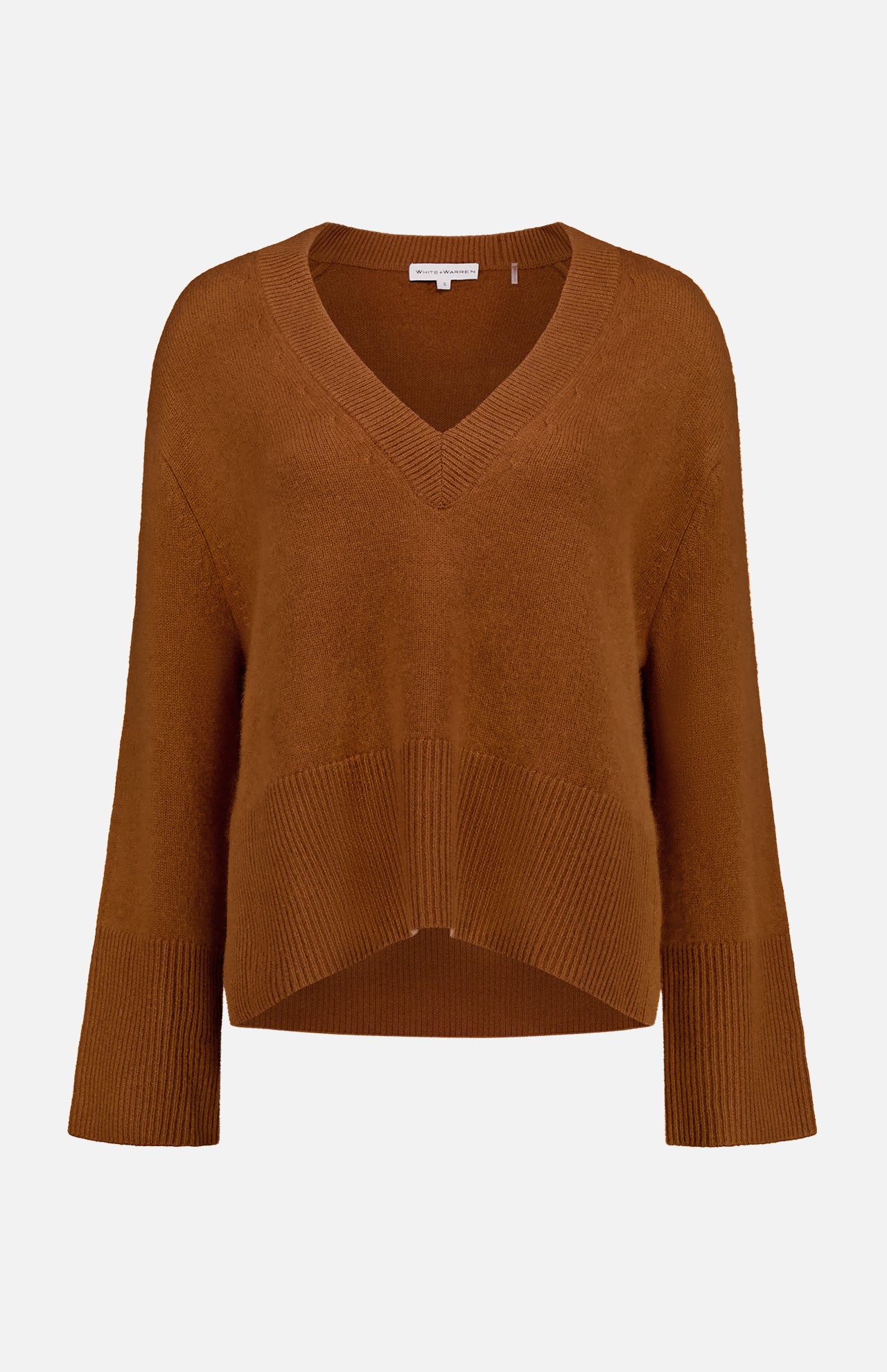 Cashmere Side Slit V-Neck Sweater (7730568003699)