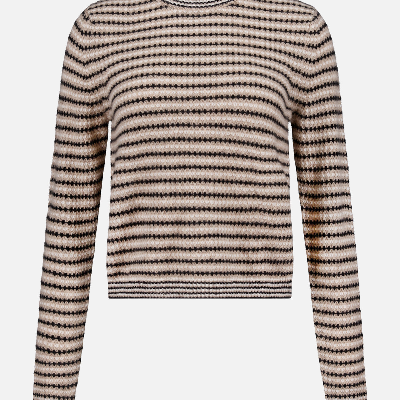 Cashmere Textured Stripe Crewneck Sweater (14706339447147)
