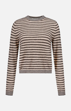 Cashmere Textured Stripe Crewneck Sweater (14706339447147)