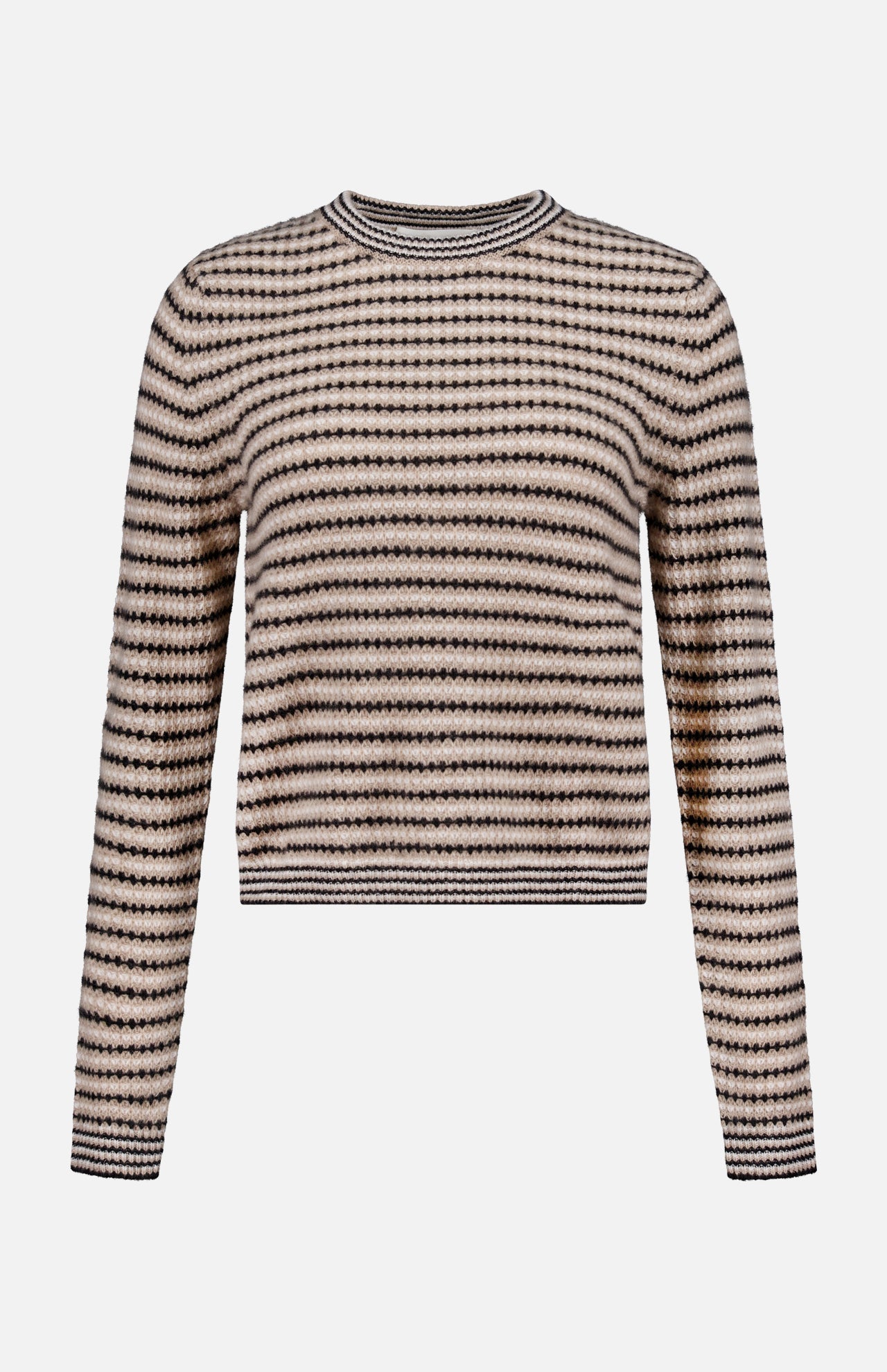Cashmere Textured Stripe Crewneck Sweater (14706339447147)