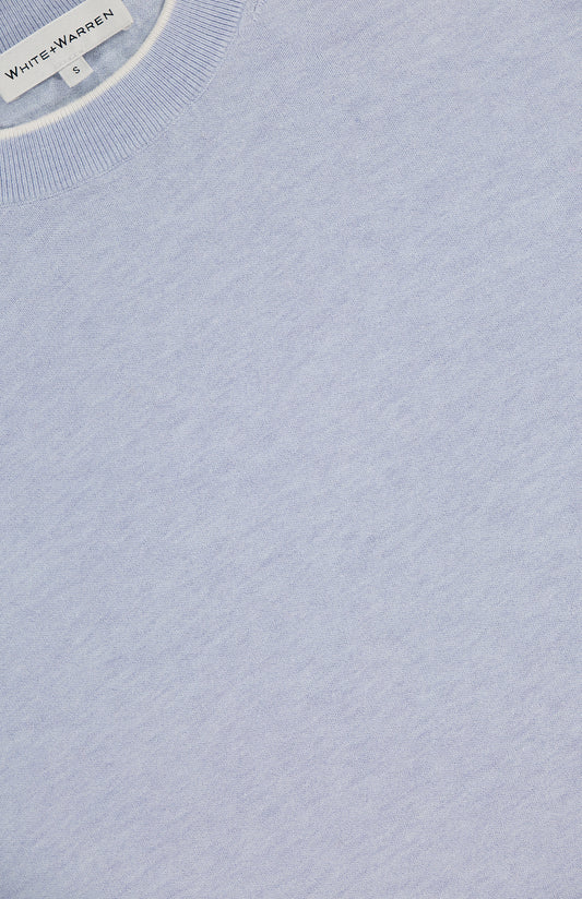 Cotton Silk Rib Trim Crewneck (7157378777203)