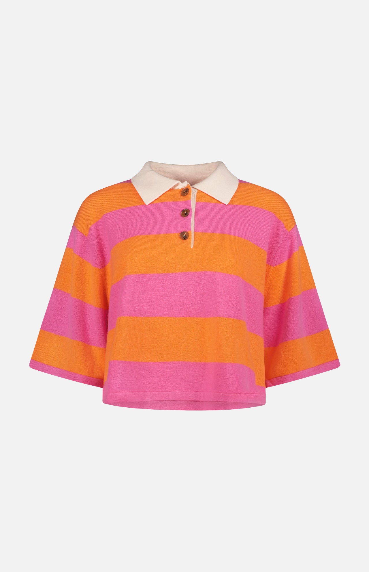 Cropped Striped Polo