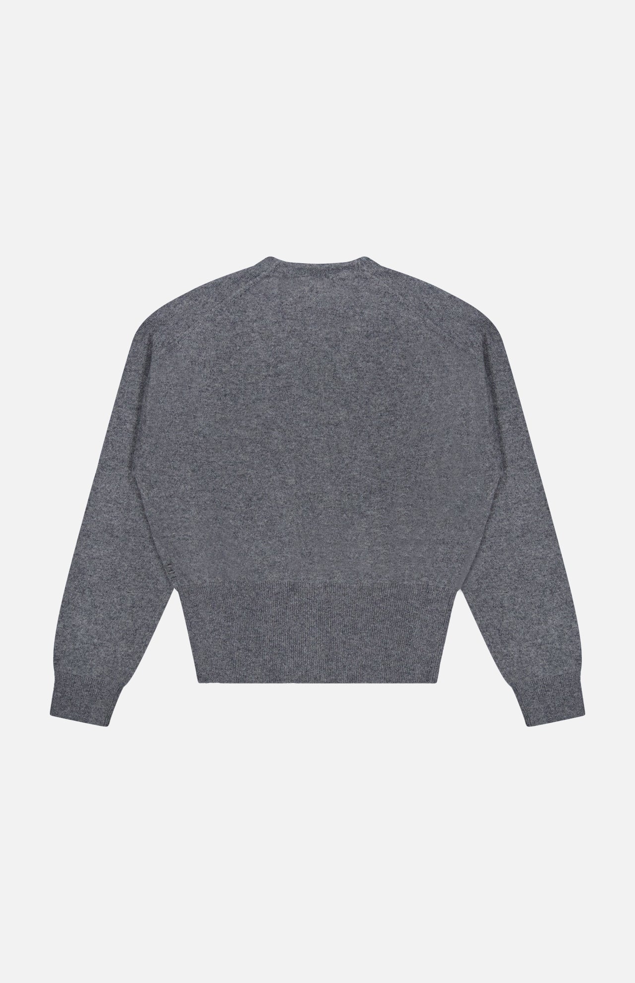 The WHITE + WARREN Cashmere Deep V-neck Cardigan is laid flat, back side facing up, on a white background.
