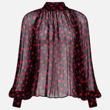 Zenia Sheer Polka Dot Top