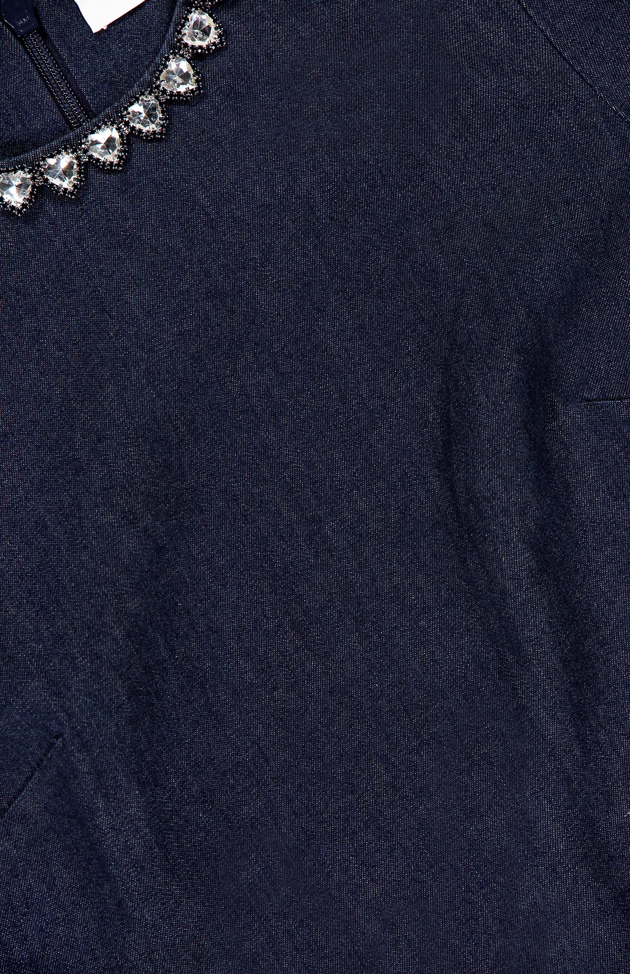 Heart Crystal Embellished Denim Dress (14702068662635)