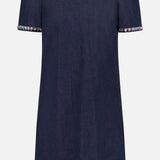 Heart Crystal Embellished Denim Dress (14702068662635)