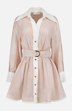 Hypnotic Striped Tuck Mini Dress (14701382238571)