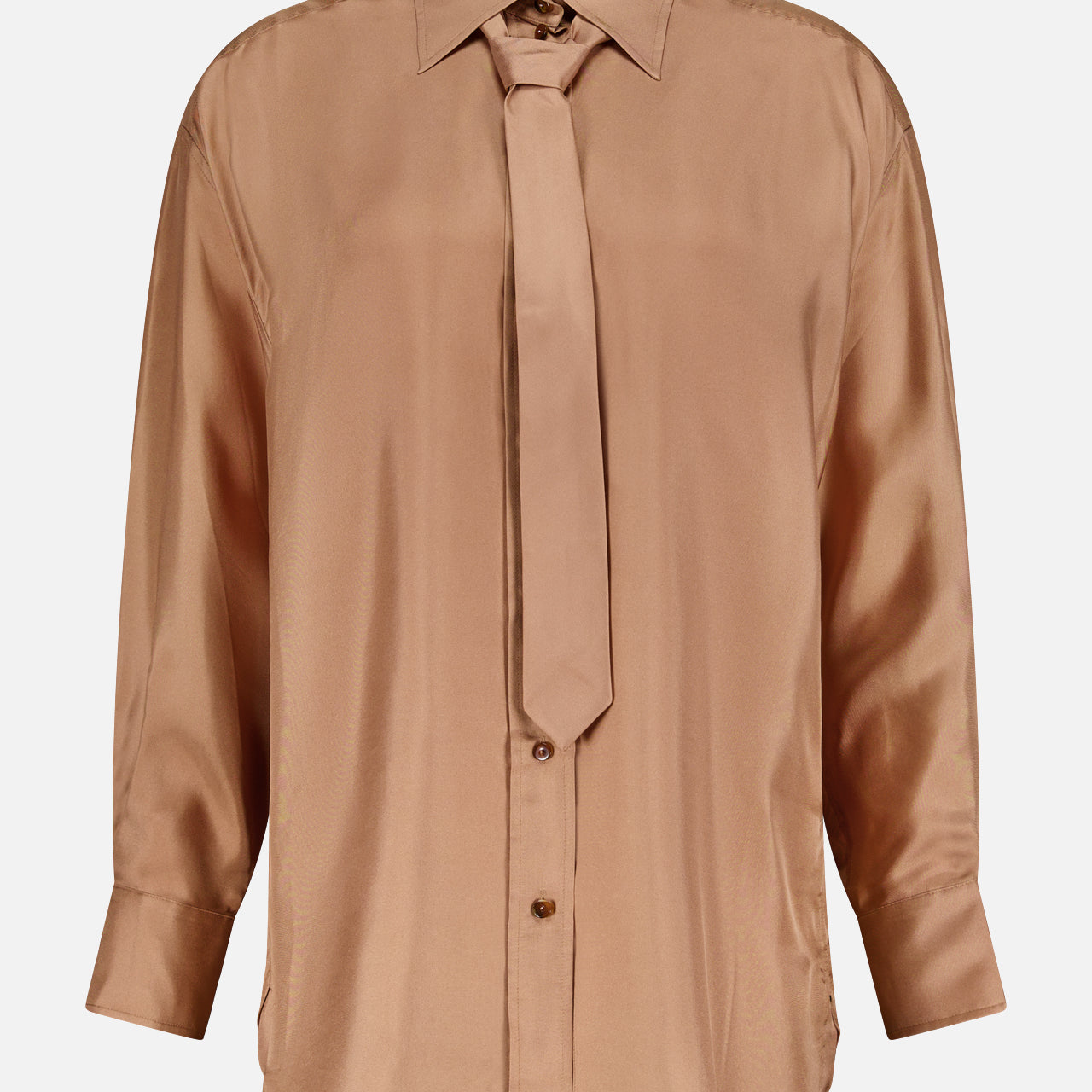 Relaxed Removable Tie Silk Shirt (14702068826475)