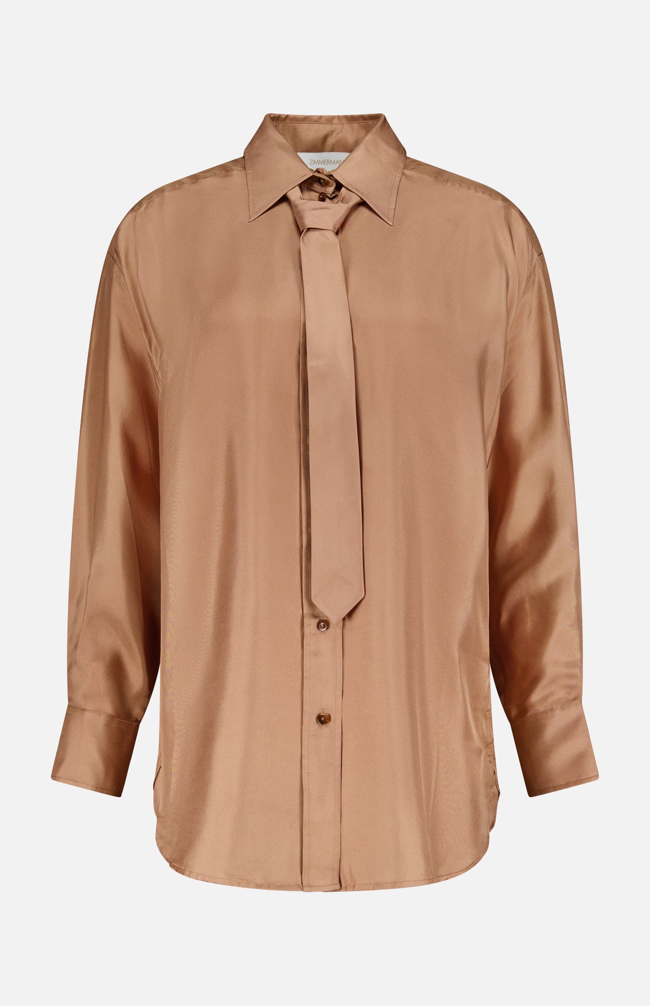 Relaxed Removable Tie Silk Shirt (14702068826475)