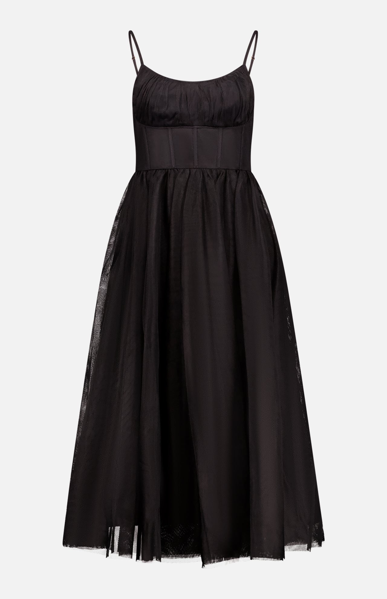 Tulle Corset Midi Dress (7730569740403)