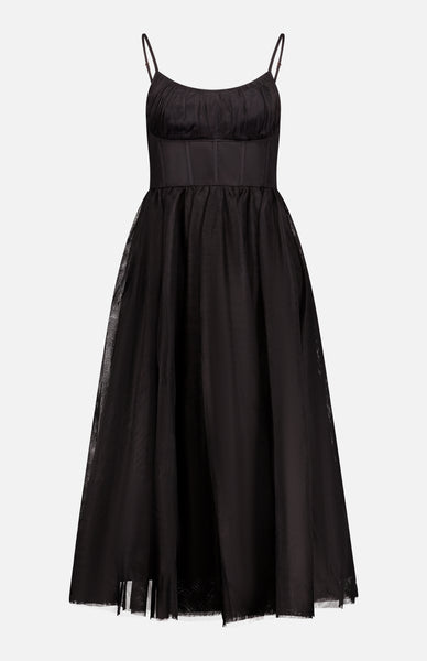 【新品未着用】SHE Tokyo Audrey Tulle Black 38 Maje Tulle Midi Skirt | Saks Fifth Avenue