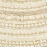 Close-up of the Wanderlust Crochet Midi Skirt by ZIMMERMANN, showcasing textured fabric with alternating cream and gold lace rows woven with metallic threads—ideal for an elegant crochet midi skirt design.