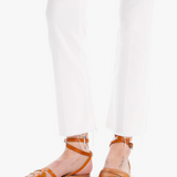 Mother The Hustler Ankle Fray Jeans White Leg Model Image (6856365604979)