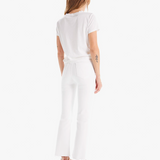 Mother The Hustler Ankle Fray Jeans White Back Model Image (6856365604979)